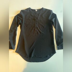 Old Navy 3/4 Button Black Long Sleeve Tunic Small